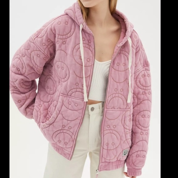 Urban Outfitters Jackets & Blazers - UO BDG SMILEY FACE HOODED JACKET NWT XS
